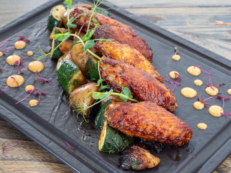 Fresh wings platter at a catered party
